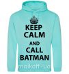 Мужская толстовка (худи) Keep calm and call a Batman Мятный фото