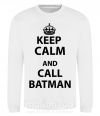 Світшот Keep calm and call a Batman Білий фото