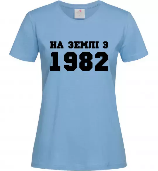 Жіноча футболка На землі з .. Блакитний фото
