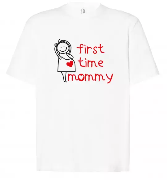 Футболка Оверсайз FIRST TIME MOMMY Білий фото