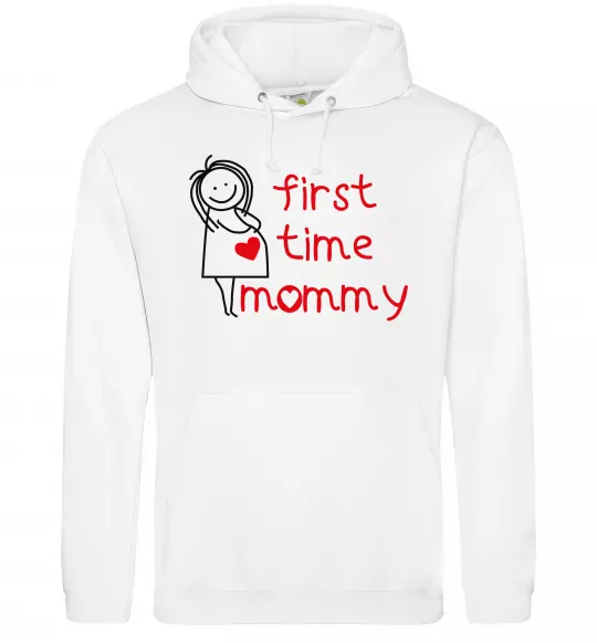 Женская толстовка (худи) FIRST TIME MOMMY Белый фото
