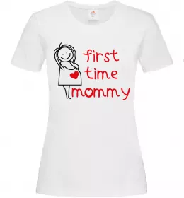 Жіноча футболка FIRST TIME MOMMY Білий фото