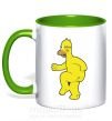 Чашка з кольоровою ручкою Гомер голый Зелений фото
