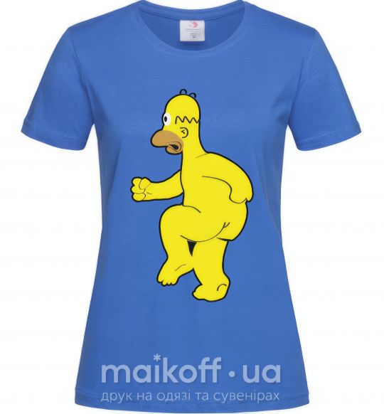 Женская футболка Гомер голый Ярко-синий фото