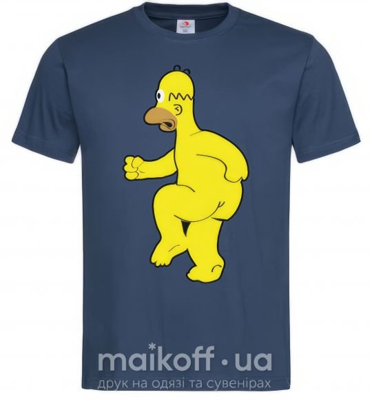 Мужская футболка Гомер голый Темно-синий фото