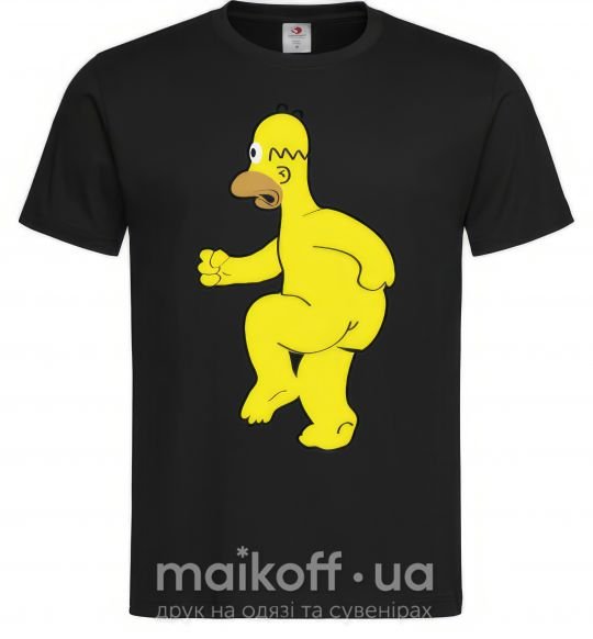 Чоловіча футболка Гомер голый Чорний фото