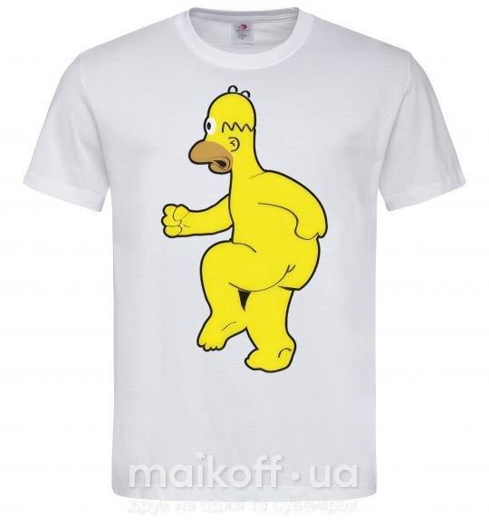 Чоловіча футболка Гомер голый Білий фото