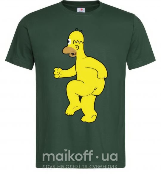 Мужская футболка Гомер голый Темно-зеленый фото