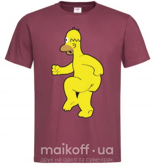 Чоловіча футболка Гомер голый Бордовий фото