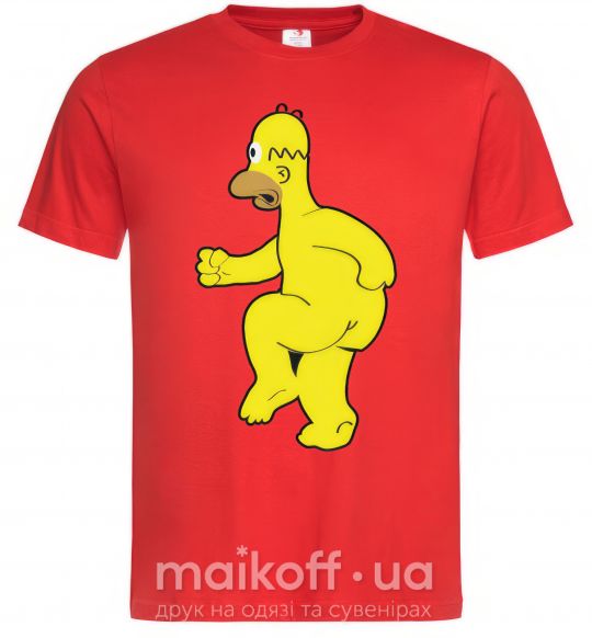 Мужская футболка Гомер голый Красный фото