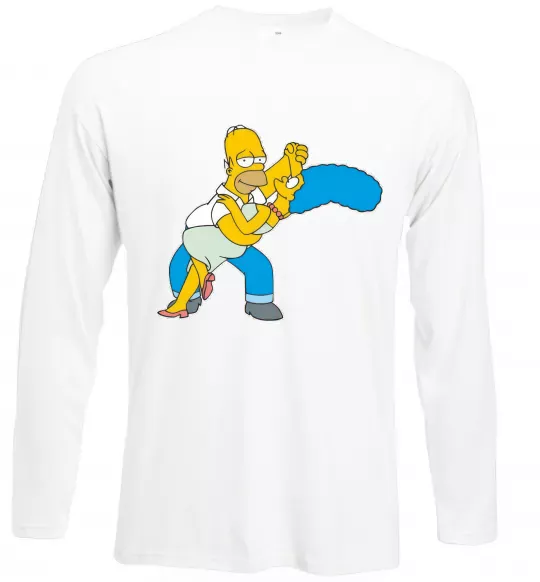 Лонгслів Гомер та Мардж Білий фото