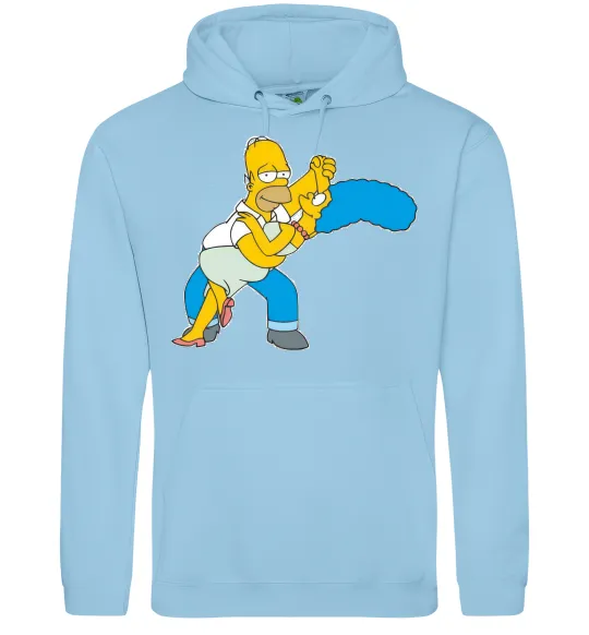 Жіноча толстовка (худі) Гомер та Мардж Блакитний фото