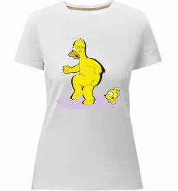 Женская премиум футболка Ліса та Барт Белый фото