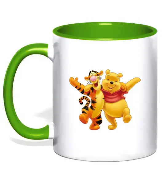 Чашка с цветной ручкой Вінні Пух Зеленый фото
