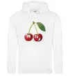 Мужская толстовка (худи) Вишня Белый Мужская толстовка (худи) Вишня Белый фото