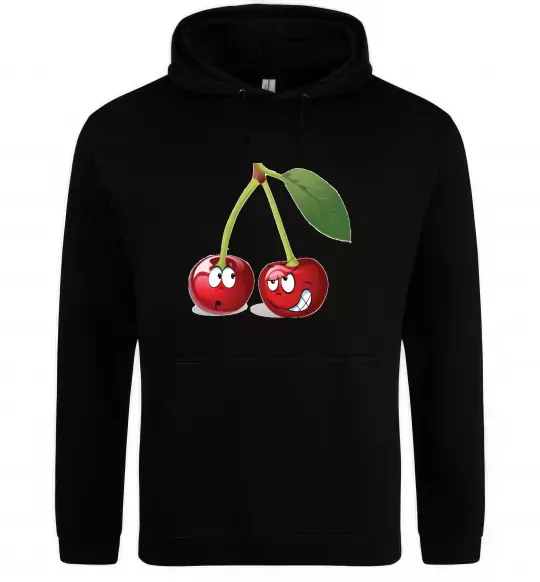 Женская толстовка (худи) Вишня Черный фото