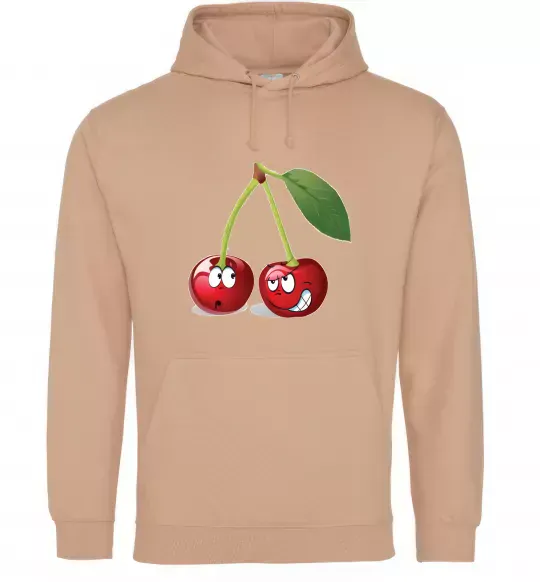 Женская толстовка (худи) Вишня Песочный фото