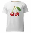 Мужская премиум футболка Вишня Белый фото