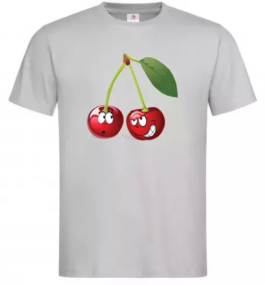 Чоловіча футболка Вишня Сірий фото