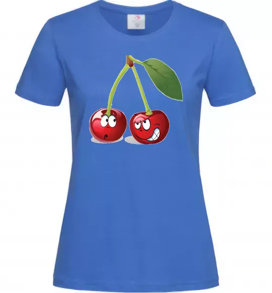Женская футболка Вишня Ярко-синий фото
