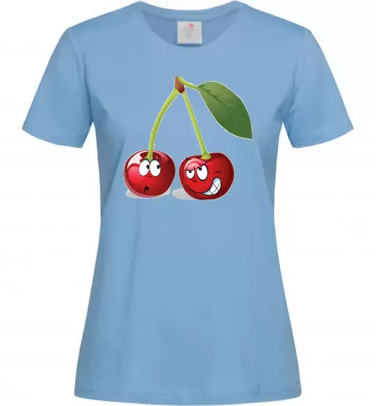 Женская футболка Вишня Голубой фото