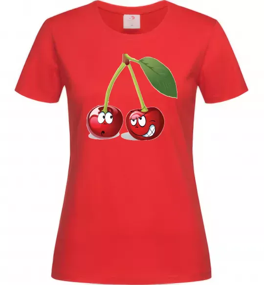 Женская футболка Вишня Красный фото
