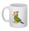 Чашка керамічна Папуга Білий фото