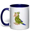 Чашка з кольоровою ручкою Папуга Глибокий темно-синій фото