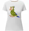 Женская премиум футболка Папуга Белый фото