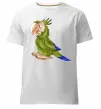 Мужская премиум футболка Папуга Белый фото