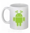 Чашка керамическая New year Android Белый фото