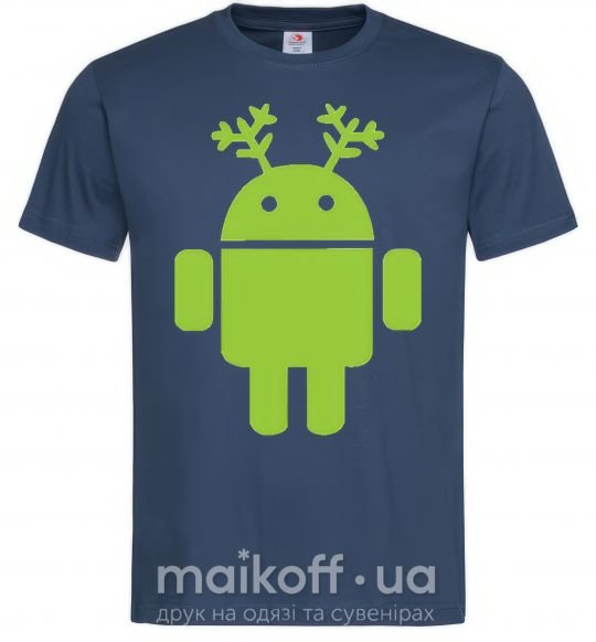 Мужская футболка New year Android Темно-синий фото