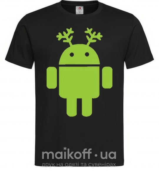 Чоловіча футболка New year Android Чорний фото