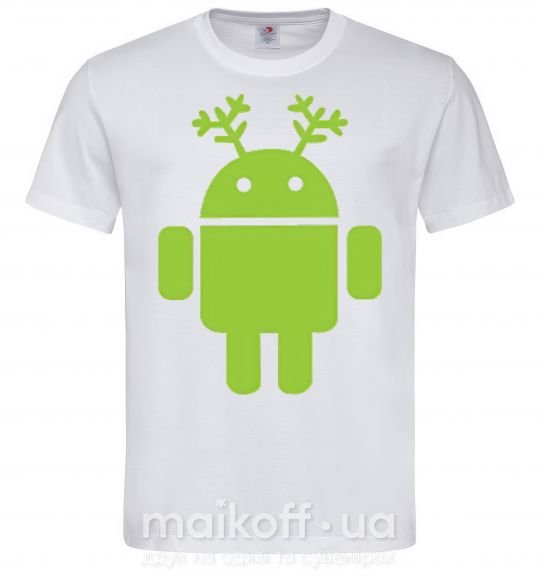 Чоловіча футболка New year Android Білий фото