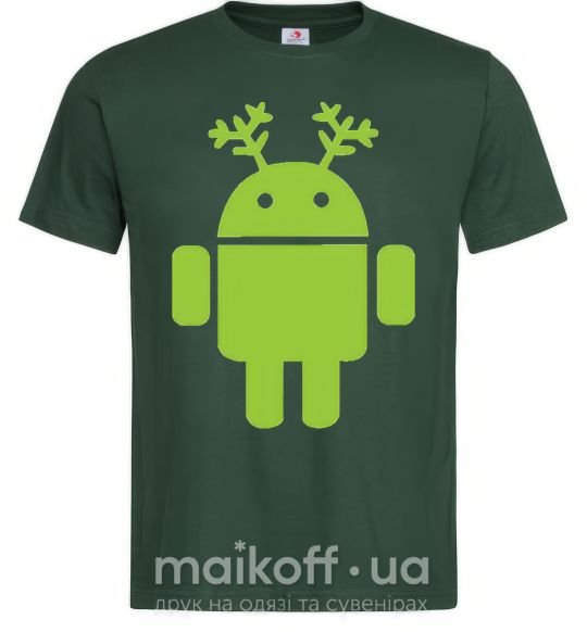 Чоловіча футболка New year Android Темно-зелений фото