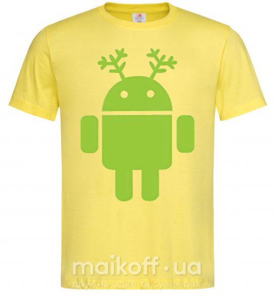 Чоловіча футболка New year Android Лимонний фото