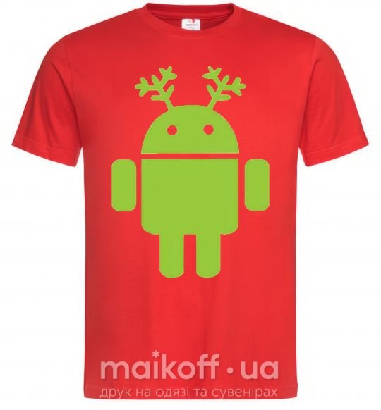 Чоловіча футболка New year Android Червоний фото