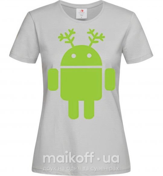Жіноча футболка New year Android Сірий фото