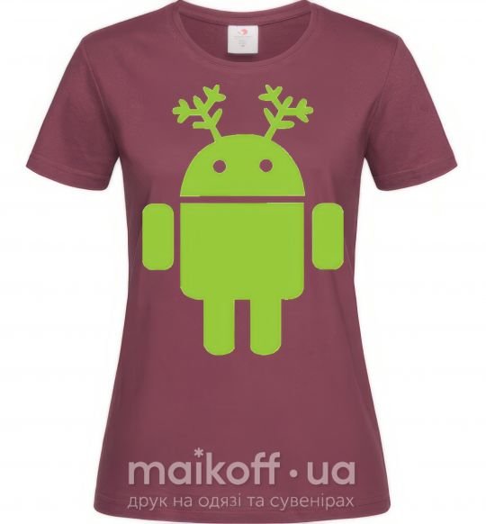 Жіноча футболка New year Android Бордовий фото