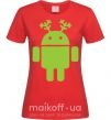 Жіноча футболка New year Android Червоний фото