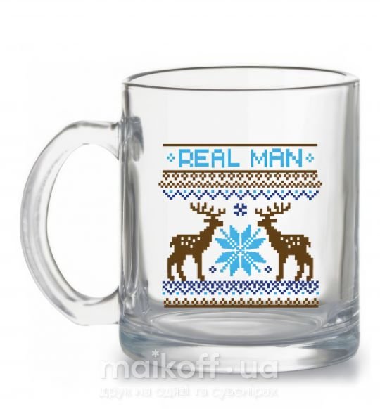 Чашка стеклянная REAL MAN Прозрачный фото