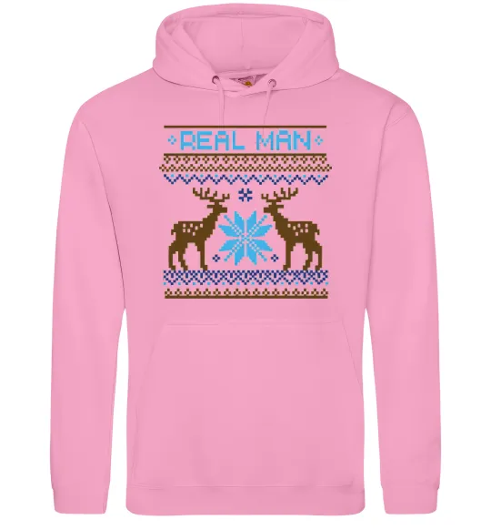 Мужская толстовка (худи) REAL MAN Розовый фото