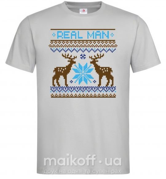 Мужская футболка REAL MAN Серый фото