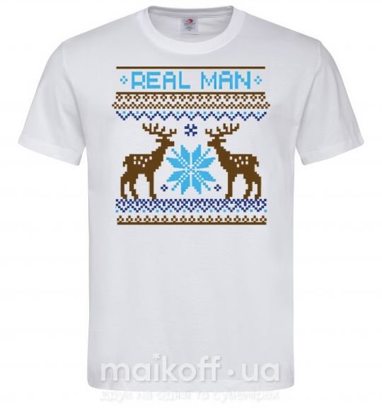 Мужская футболка REAL MAN Белый фото