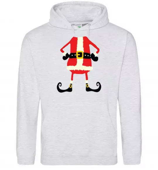 Мужская толстовка (худи) Santa legs Серый меланж фото