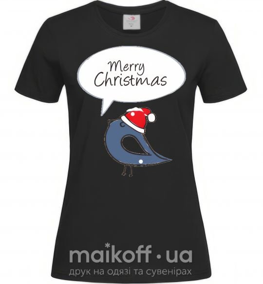 Женская футболка CHRISTMAS BIRD 2 Черный фото