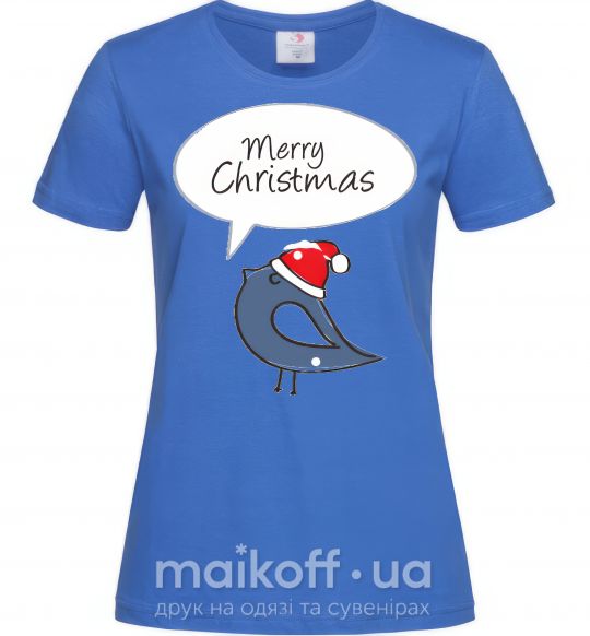 Женская футболка CHRISTMAS BIRD 2 Ярко-синий фото