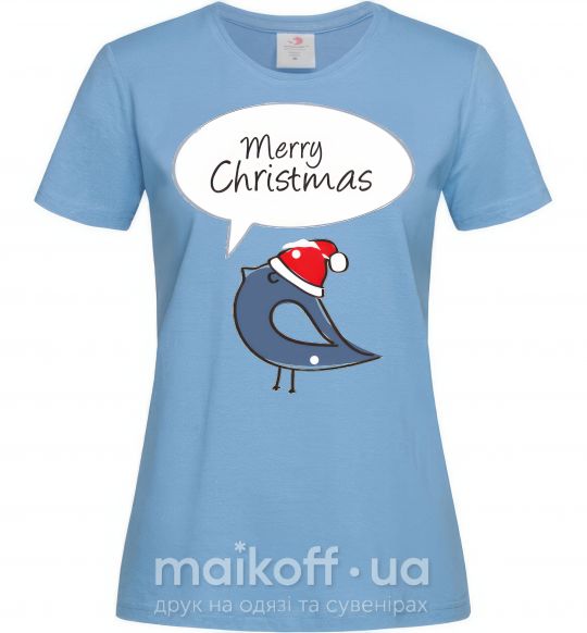 Женская футболка CHRISTMAS BIRD 2 Голубой фото