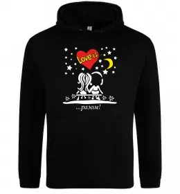 Мужская толстовка (худи) Лев парна Черный фото