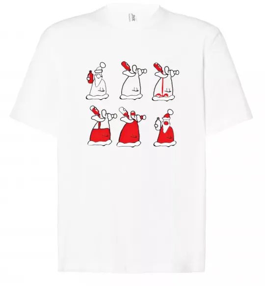 Футболка Оверсайз П'яний Дід Мороз Білий фото